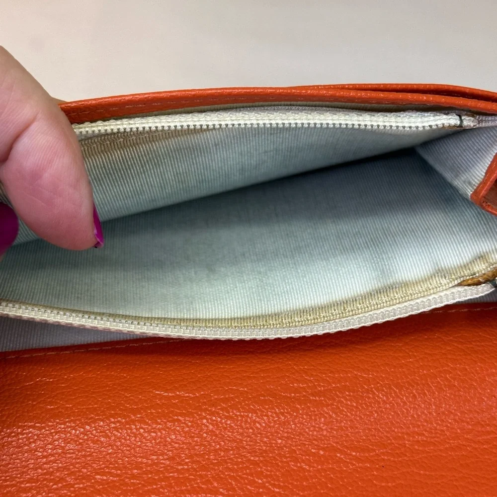 CHANEL CC Diamond Embossed Coral Leather Wallet SHW Sticker #11 2006-08 COA - Picture 13 of 13